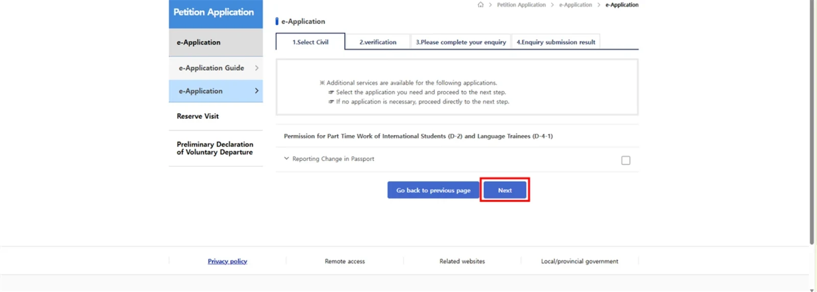 Screenshot for step 5: Click "Next".